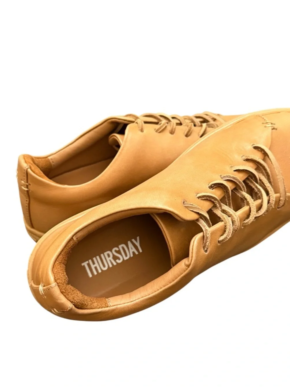 THURSDAY BOOT COMPANY - ALL BROWN LEATHER “PREMIER” LOW TOP SNEAKERS